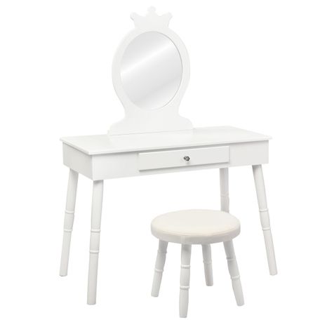 Gyermek fésülködőasztal tükörrel, fehér